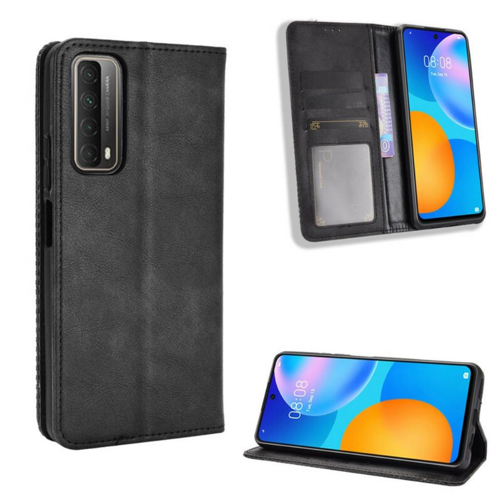 Schutzhülle Für Huawei P Smart 2024 Flip Case Stilisierter Vintage-ledereffekt