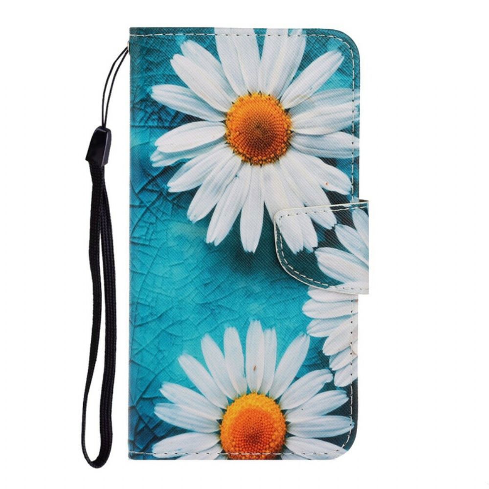 Flip Case Für Huawei Y6p Mit Kordel Tanga-gänseblümchen