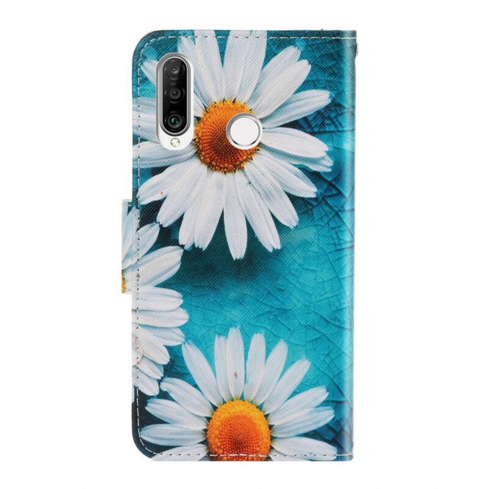 Flip Case Für Huawei Y6p Mit Kordel Tanga-gänseblümchen