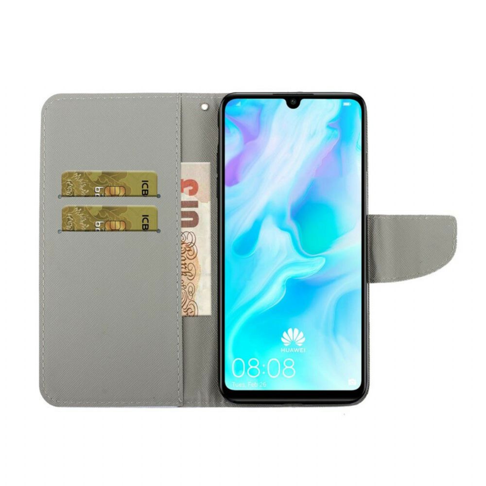 Flip Case Für Huawei Y6p Mit Kordel Tanga-gänseblümchen