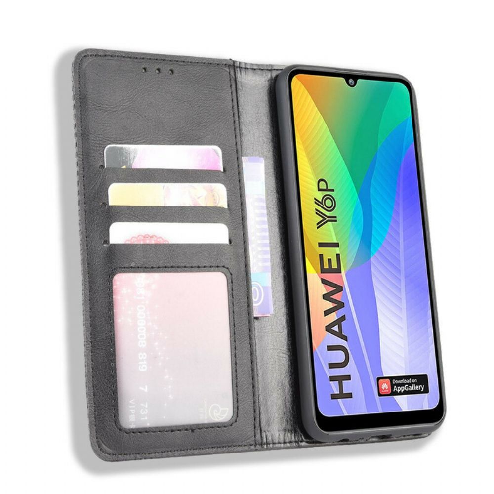 Schutzhülle Für Huawei Y6p Flip Case Stilisierter Vintage-leder-effekt