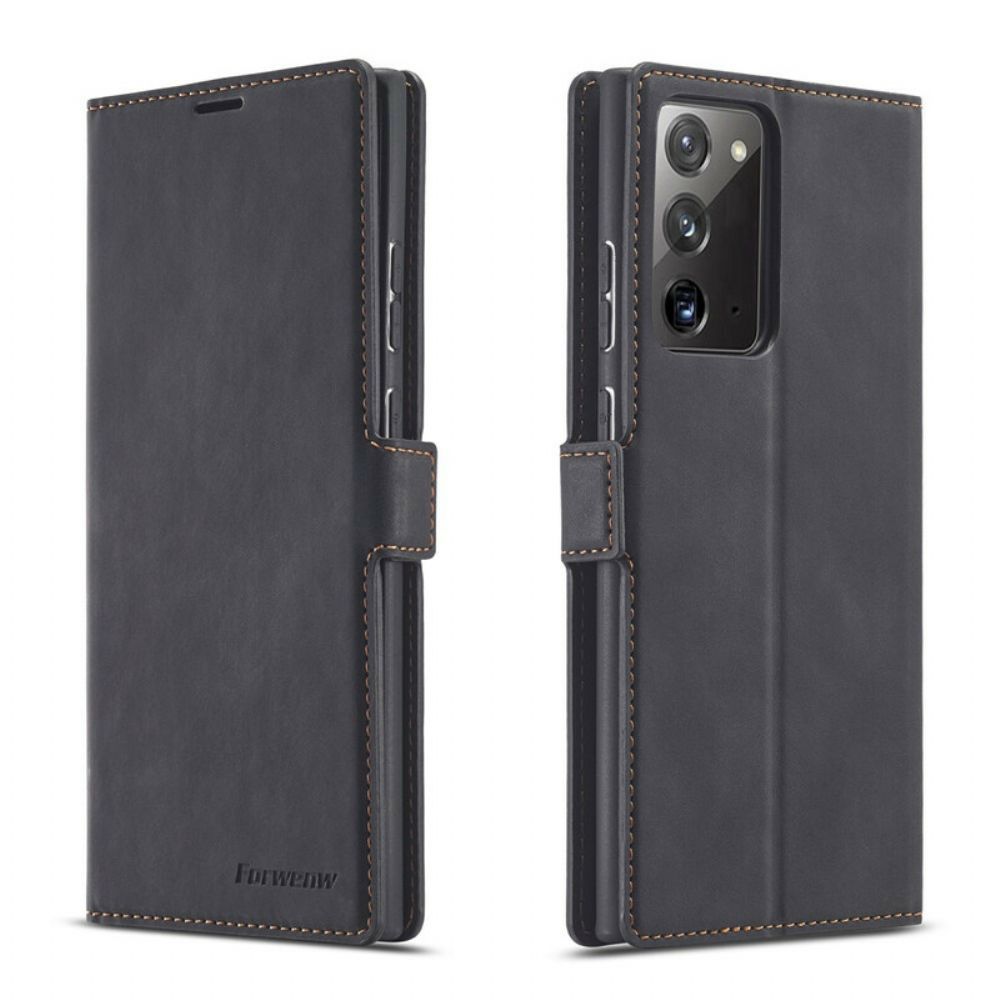 Flip Case Für Samsung Galaxy Note 20 Ledereffekt Vorderw