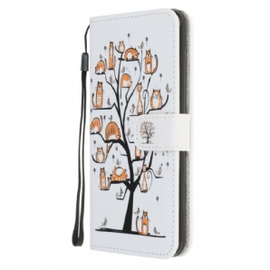 Flip Case Für Samsung Galaxy Note 20 Mit Kordel Funky Cats Mit Riemen