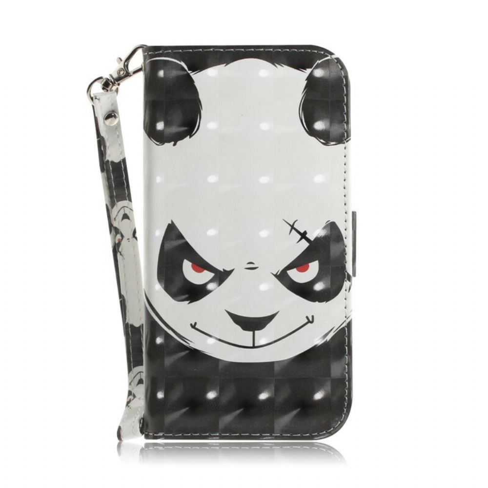 Flip Case Für Samsung Galaxy Note 20 Mit Kordel Wütender Panda Mit Riemen