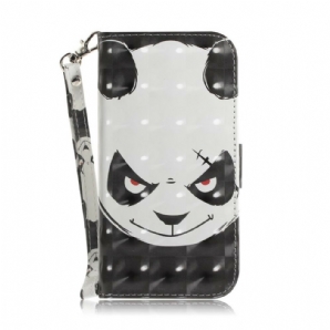 Flip Case Für Samsung Galaxy Note 20 Mit Kordel Wütender Panda Mit Riemen