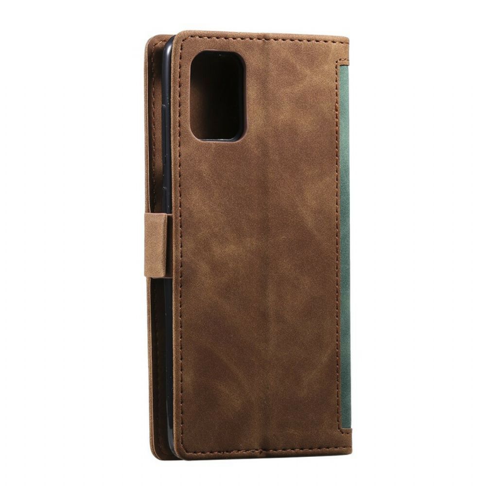 Flip Case Für Samsung Galaxy Note 20 Retro Kunstleder Mit Riemen