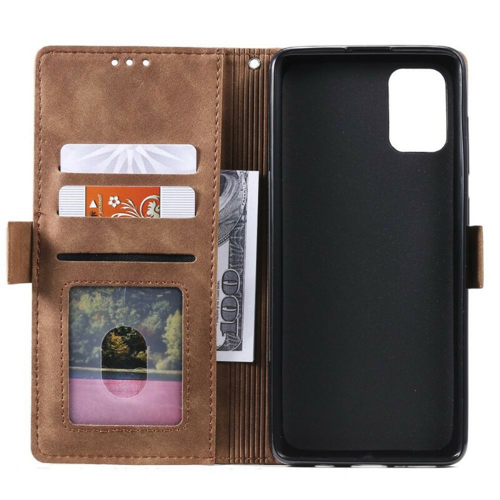 Flip Case Für Samsung Galaxy Note 20 Retro Kunstleder Mit Riemen