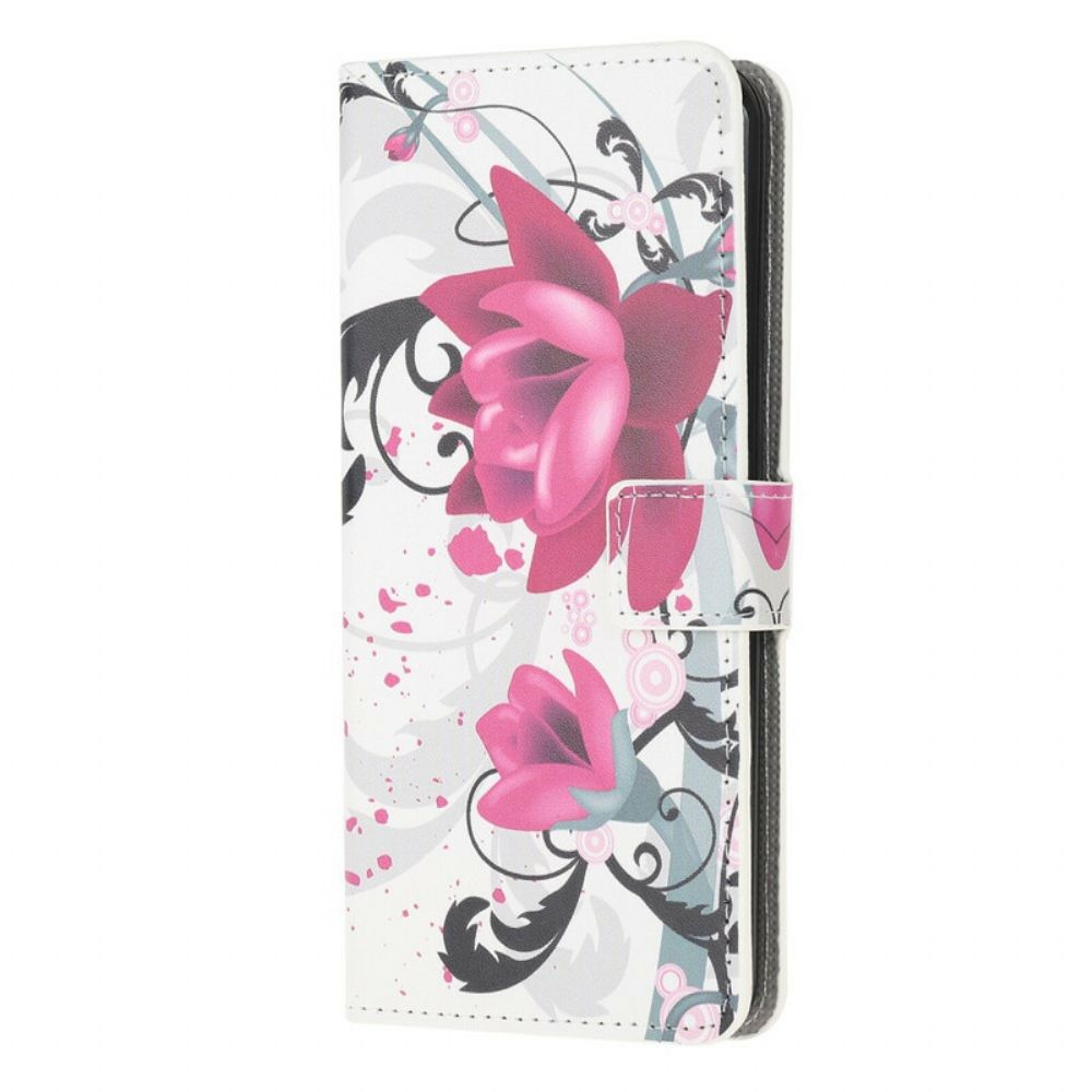 Flip Case Für Samsung Galaxy Note 20 Tropische Blumen