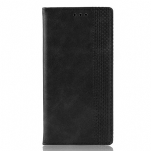 Schutzhülle Für Samsung Galaxy Note 20 Flip Case Stilisierter Vintage-ledereffekt