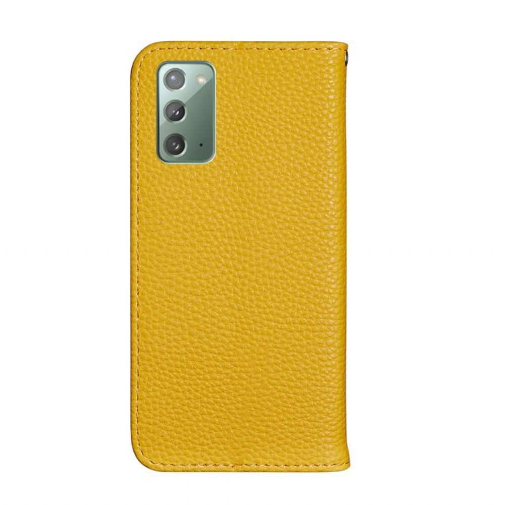 Schutzhülle Für Samsung Galaxy Note 20 Flip Case Ultraschickes Litschi-kunstleder