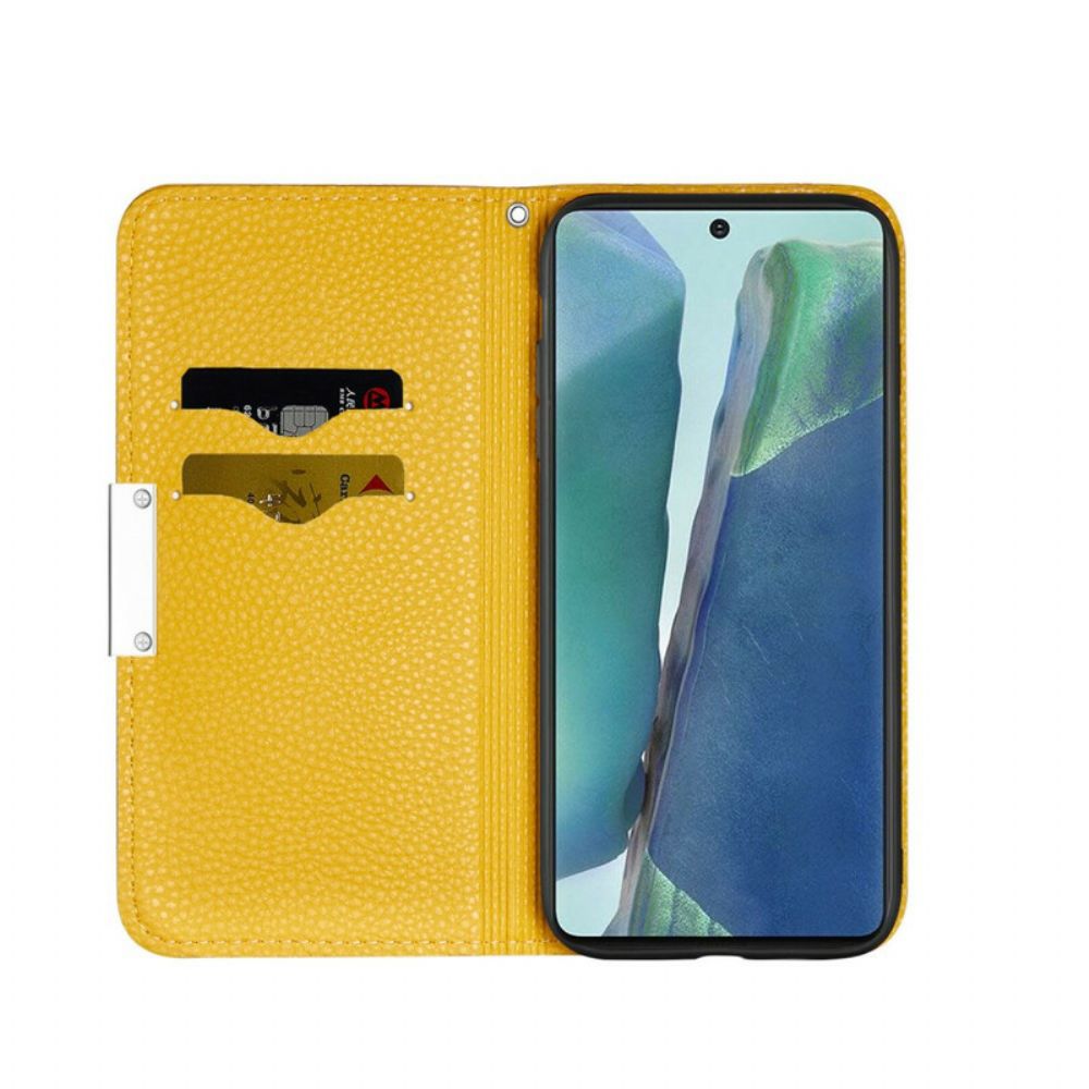 Schutzhülle Für Samsung Galaxy Note 20 Flip Case Ultraschickes Litschi-kunstleder