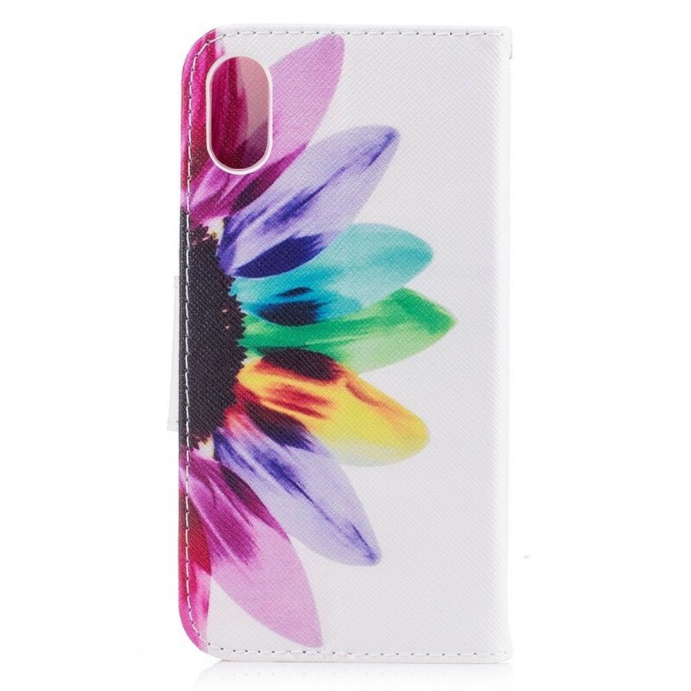 Flip Case Für iPhone X / XS Aquarell Blume