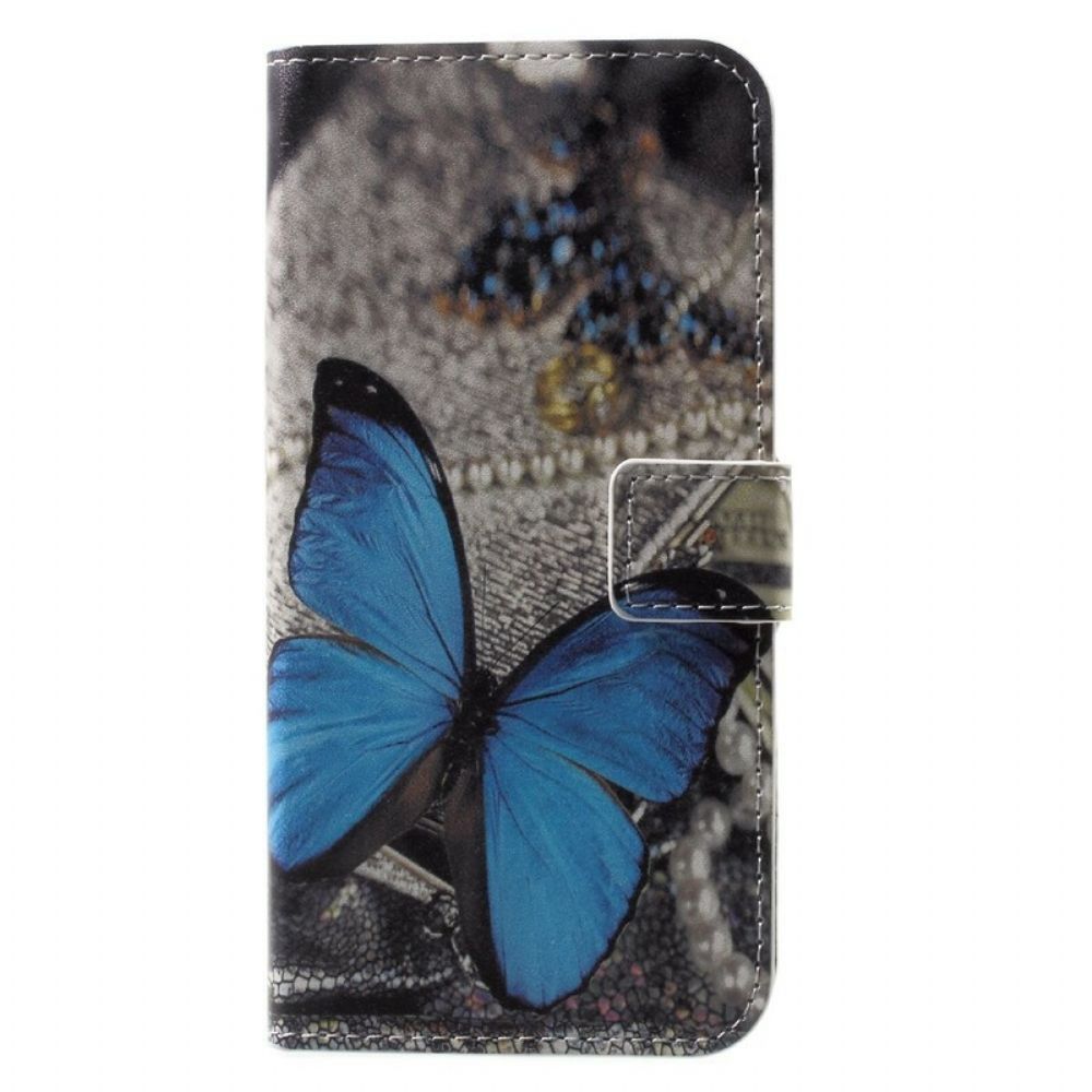 Flip Case Für iPhone X / XS Blauer Schmetterling