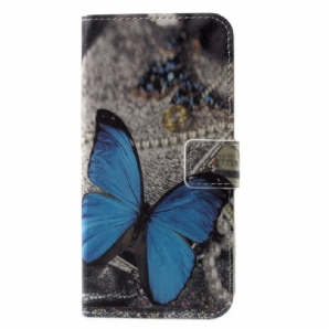 Flip Case Für iPhone X / XS Blauer Schmetterling