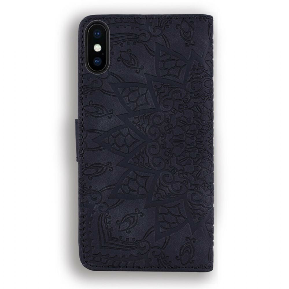 Flip Case Für iPhone X / XS Blumendruck