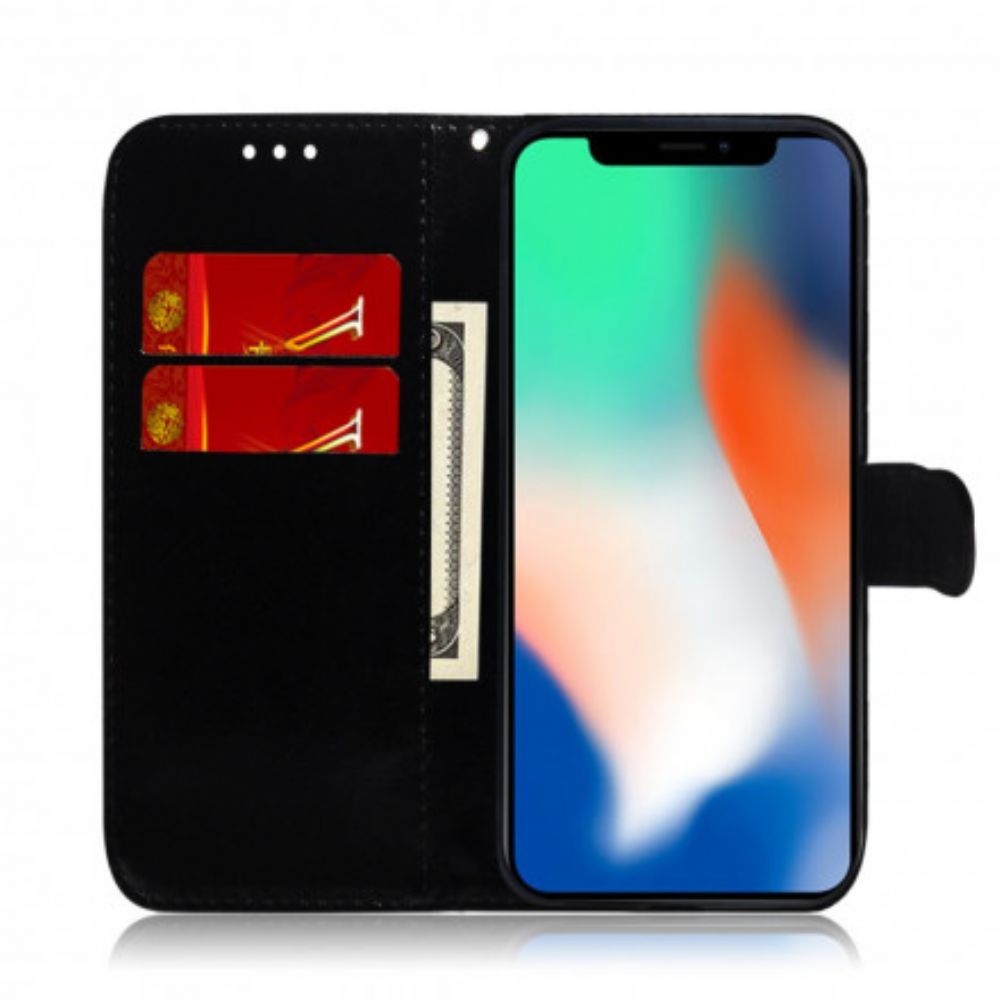 Flip Case Für iPhone X / XS Spiegel Mit Kunstlederbezug