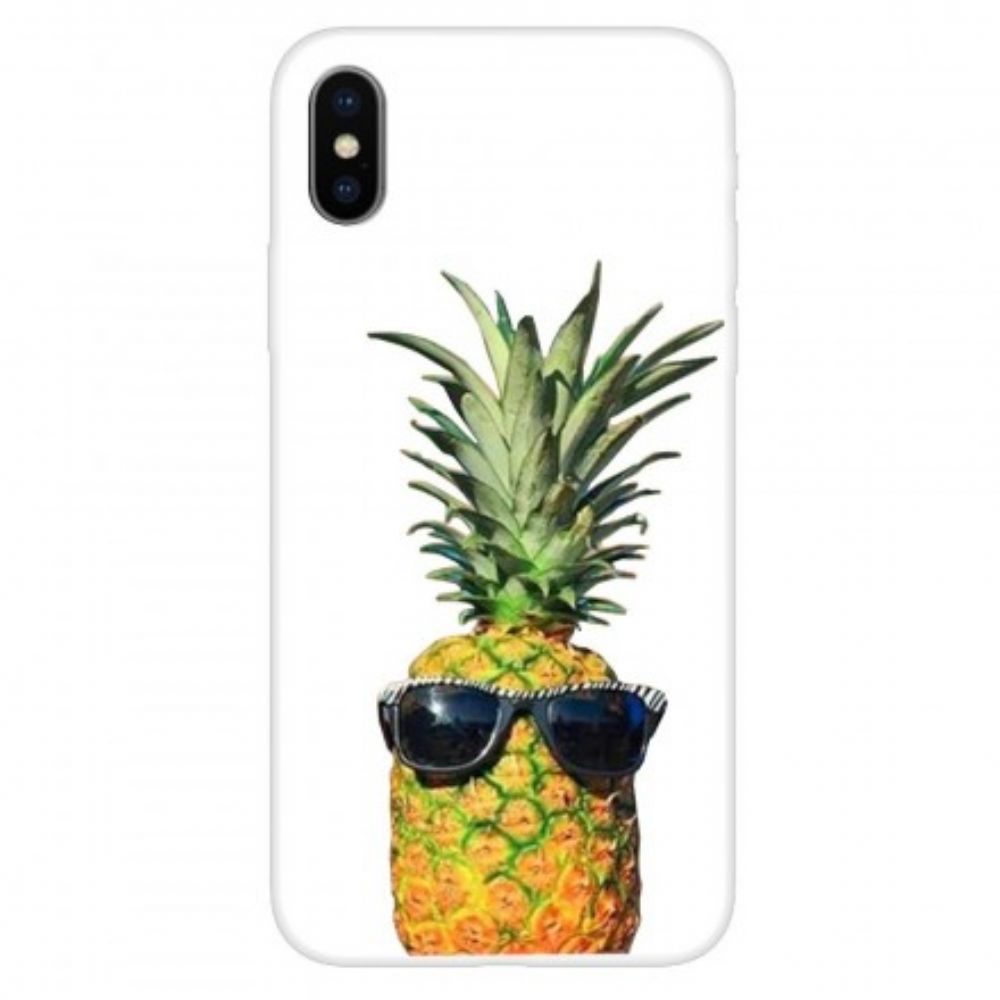 Handyhülle Für iPhone X / XS Transparente Ananas Mit Brille