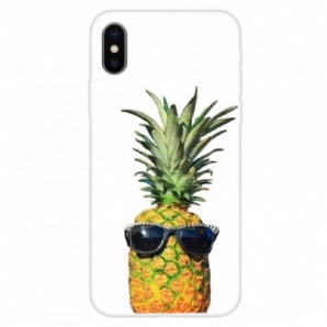 Handyhülle Für iPhone X / XS Transparente Ananas Mit Brille