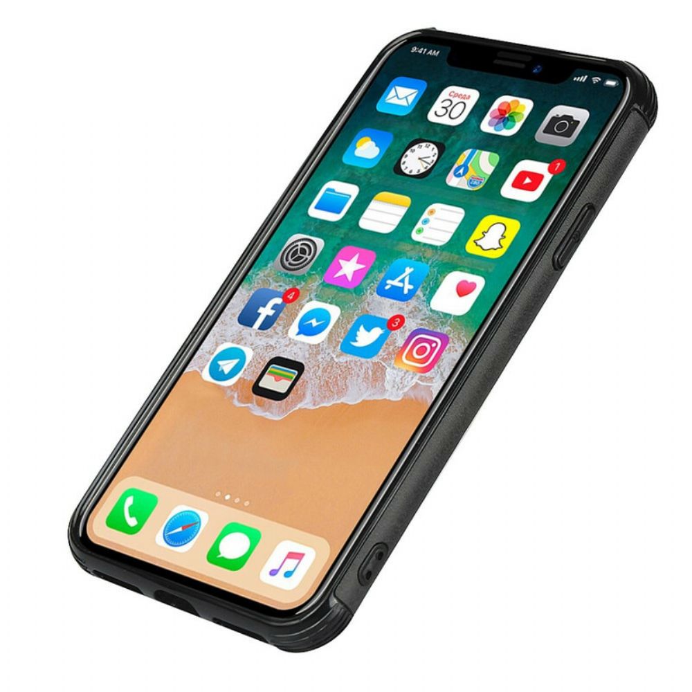 Hülle Für iPhone X / XS Einfarbiger Doppelter Kartenhalter