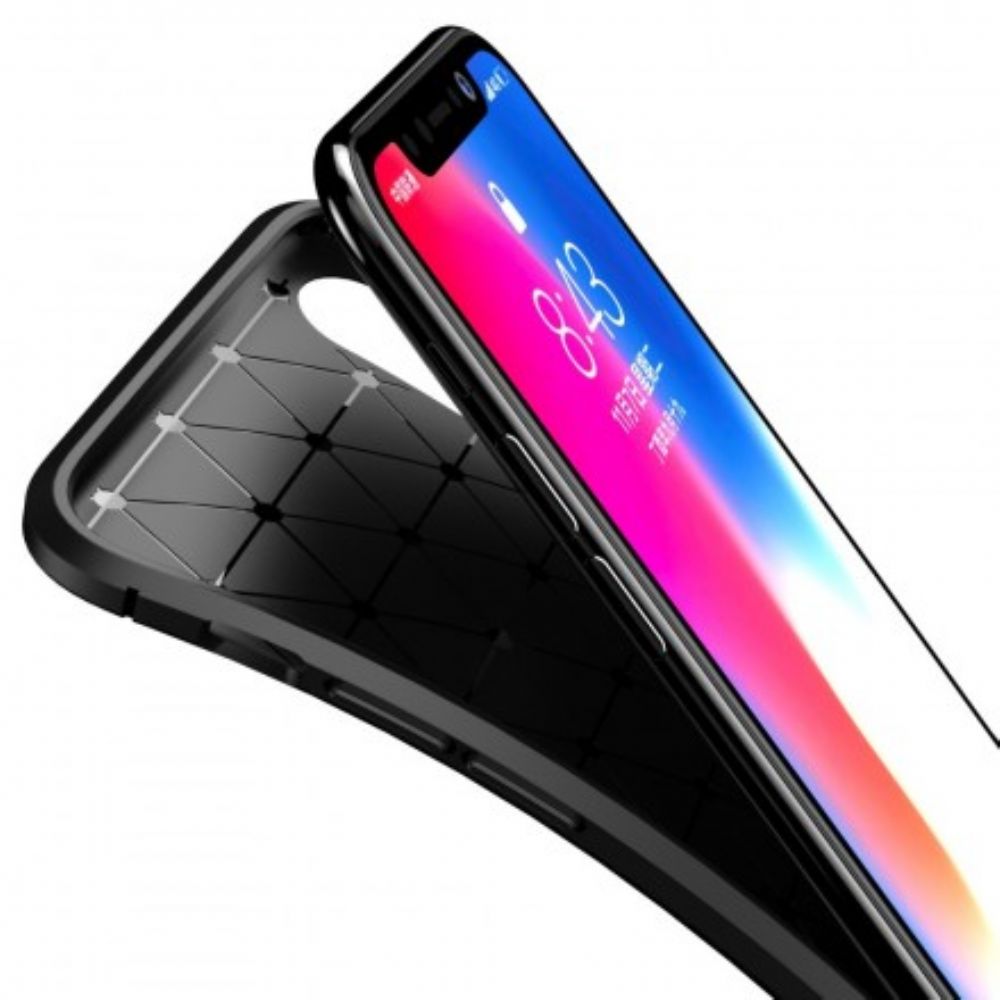 Hülle Für iPhone X / XS Flexible Kohlefasertextur