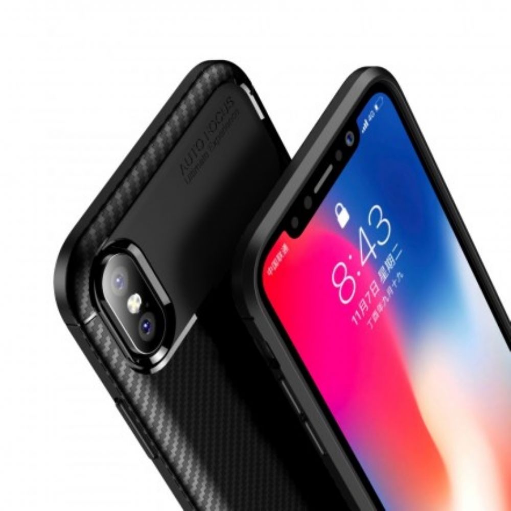 Hülle Für iPhone X / XS Flexible Kohlefasertextur