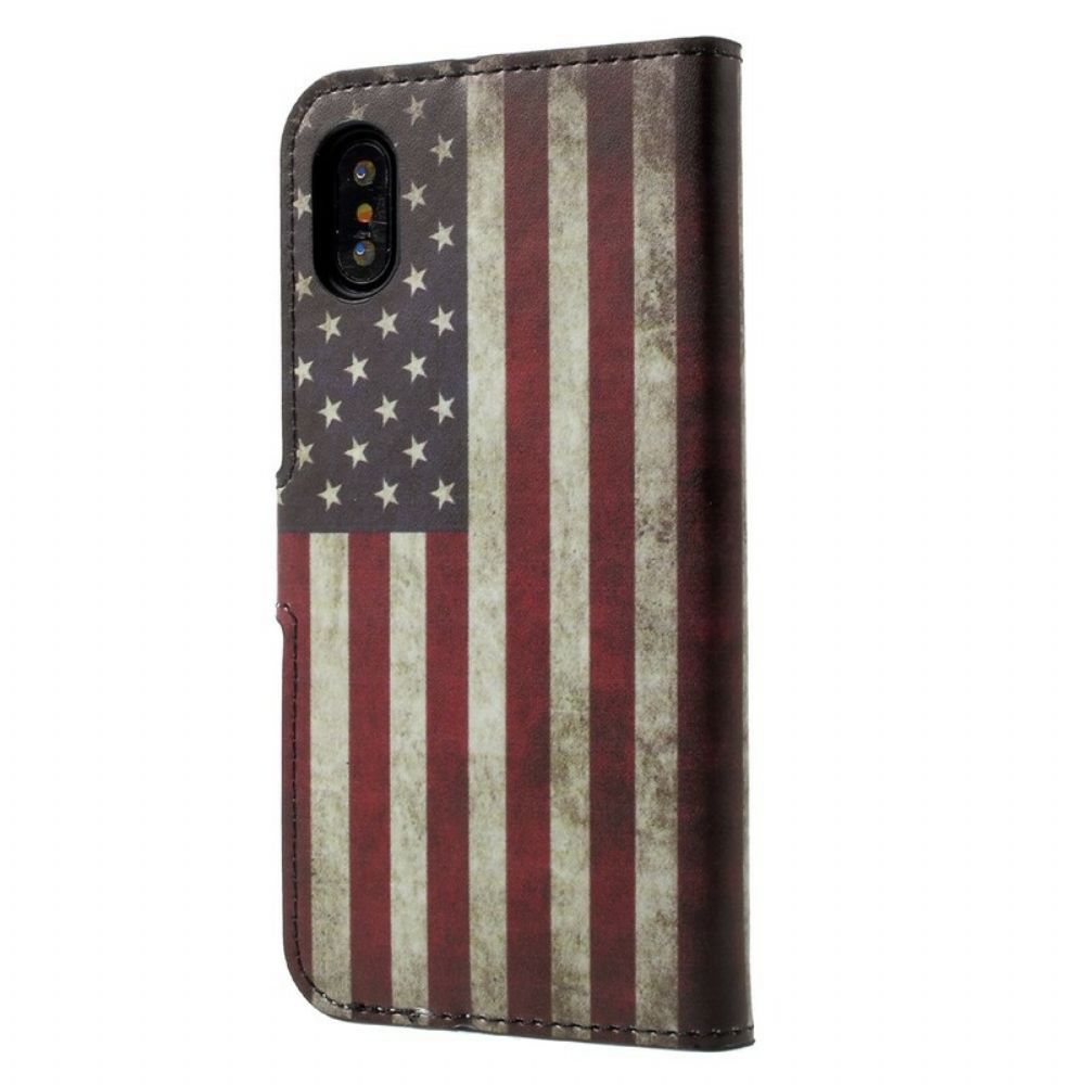 Lederhüllen Für iPhone X / XS Usa-flagge