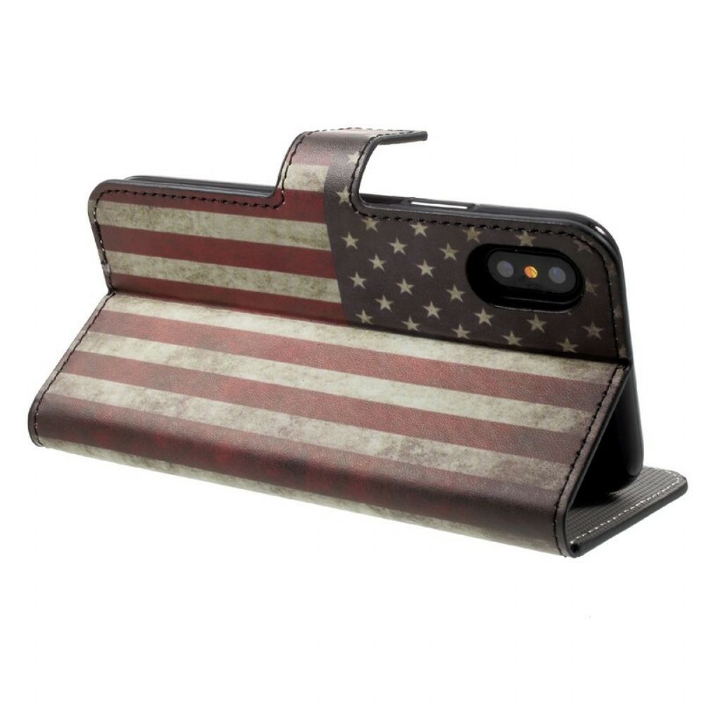 Lederhüllen Für iPhone X / XS Usa-flagge