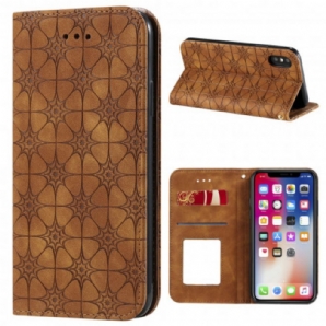 Schutzhülle Für iPhone X / XS Flip Case Barockblumen