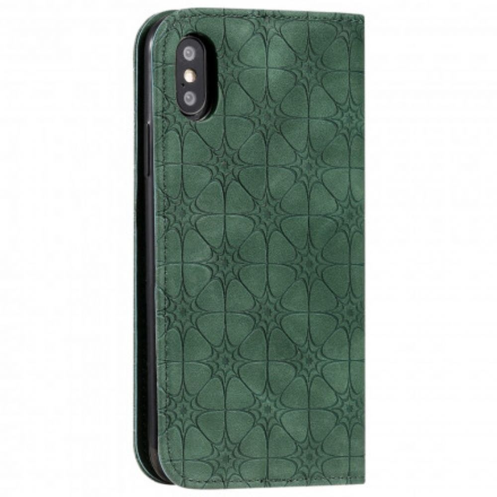 Schutzhülle Für iPhone X / XS Flip Case Barockblumen