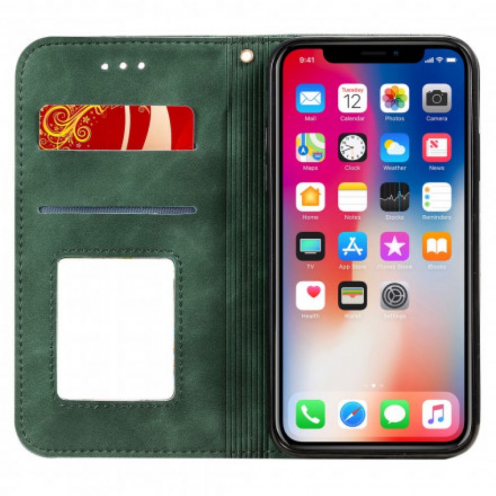 Schutzhülle Für iPhone X / XS Flip Case Barockblumen