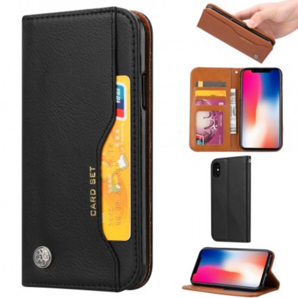 Schutzhülle Für iPhone X / XS Flip Case Kartenetui Aus Kunstleder