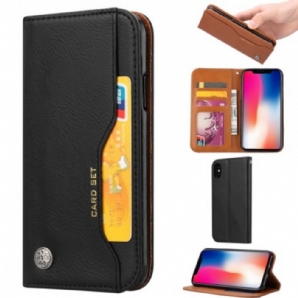 Schutzhülle Für iPhone X / XS Flip Case Kartenetui Aus Kunstleder