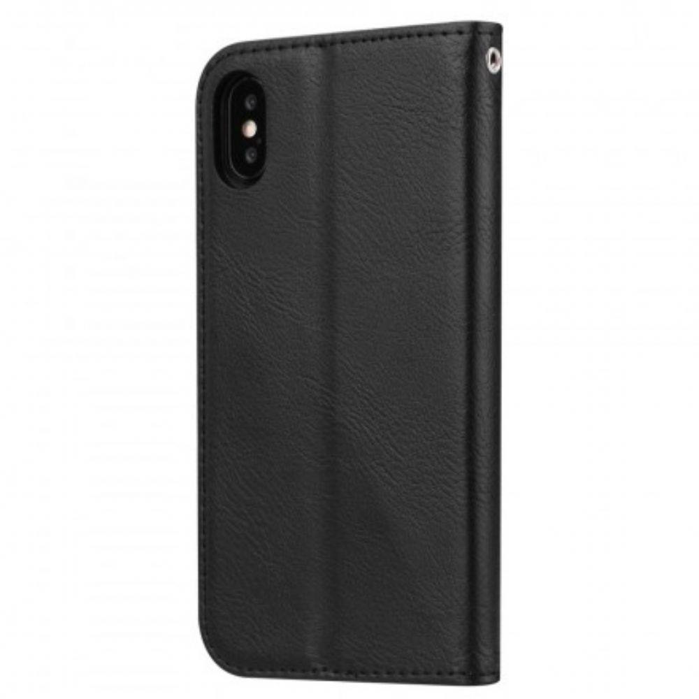 Schutzhülle Für iPhone X / XS Flip Case Kartenetui Aus Kunstleder