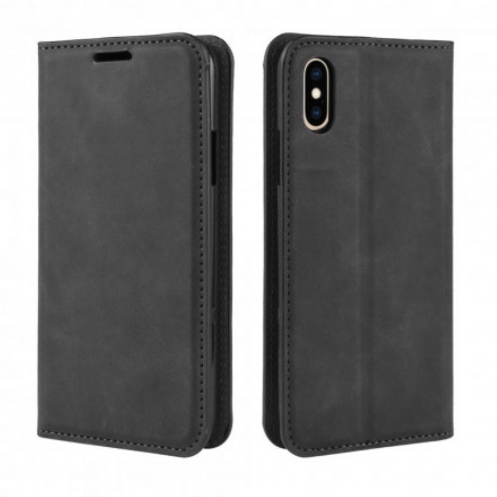 Schutzhülle Für iPhone X / XS Flip Case Ledereffekt Mit Seidiger Haptik