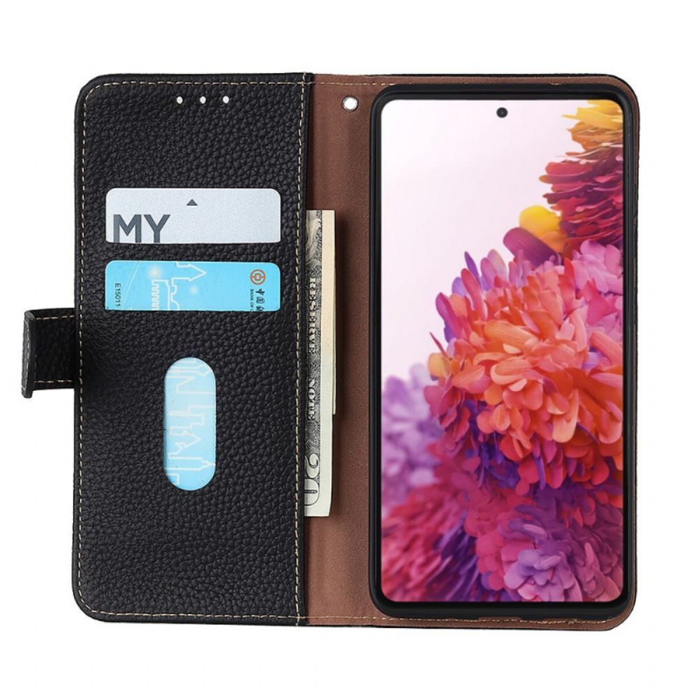 Flip Case Für Vivo Y76 5G Khazneh Litschi-leder