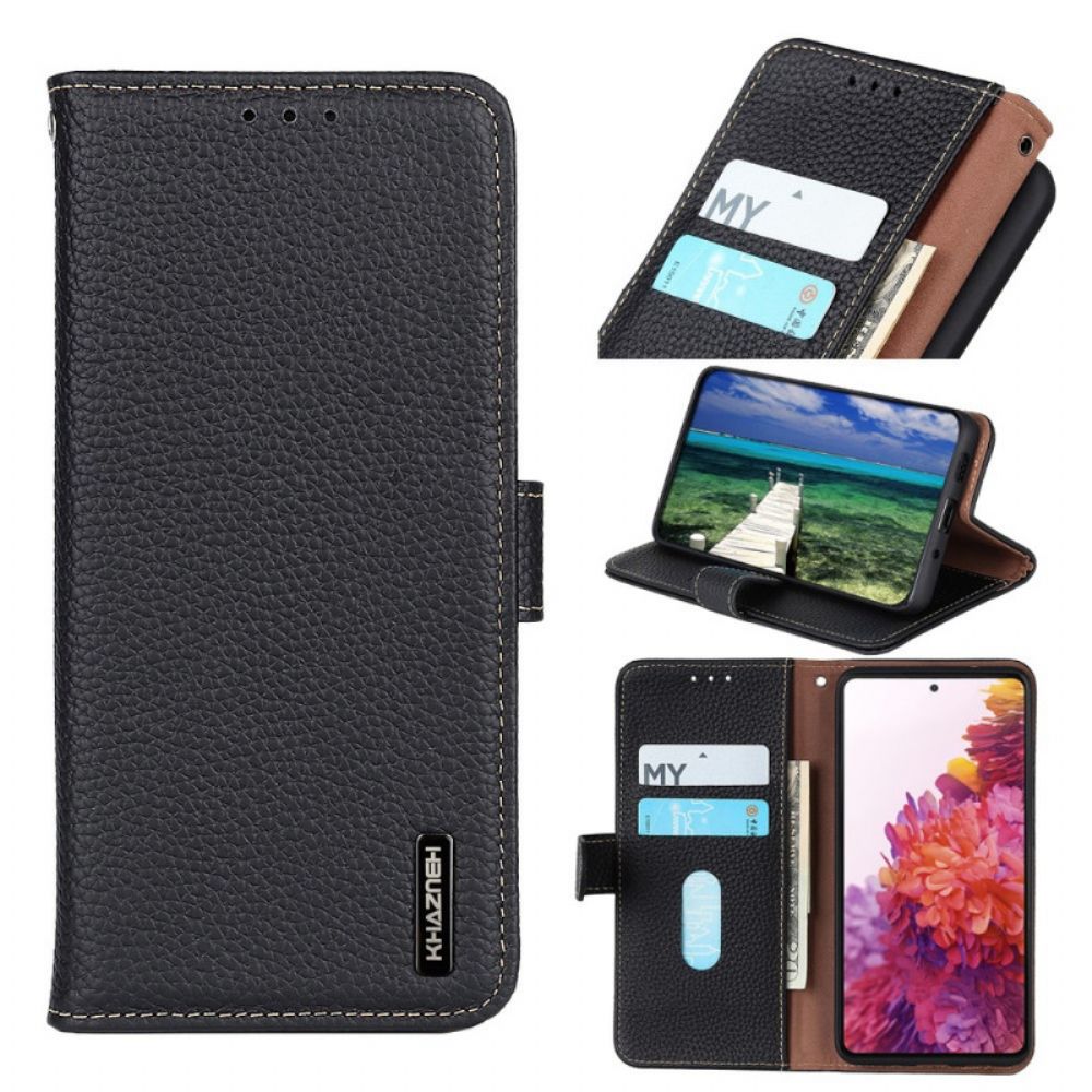 Flip Case Für Vivo Y76 5G Khazneh Litschi-leder