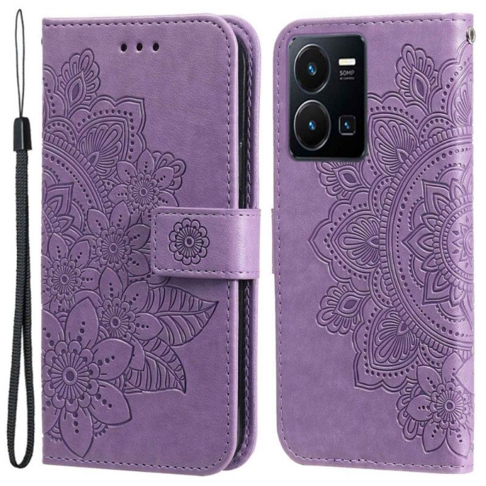 Flip Case Für Vivo Y22s Mit Kordel Riemchen-mandala