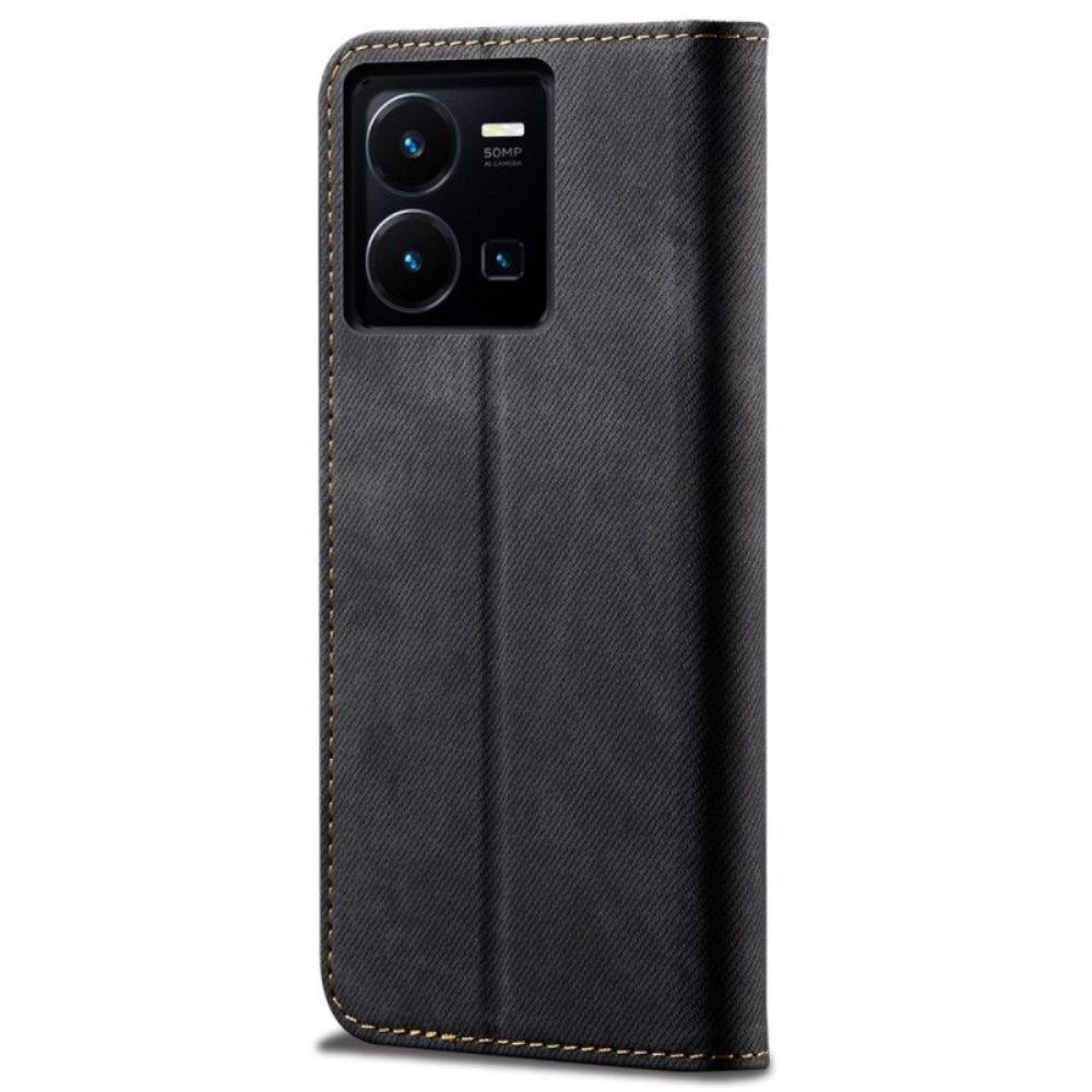 Schutzhülle Für Vivo Y22s Flip Case Denim-stoff