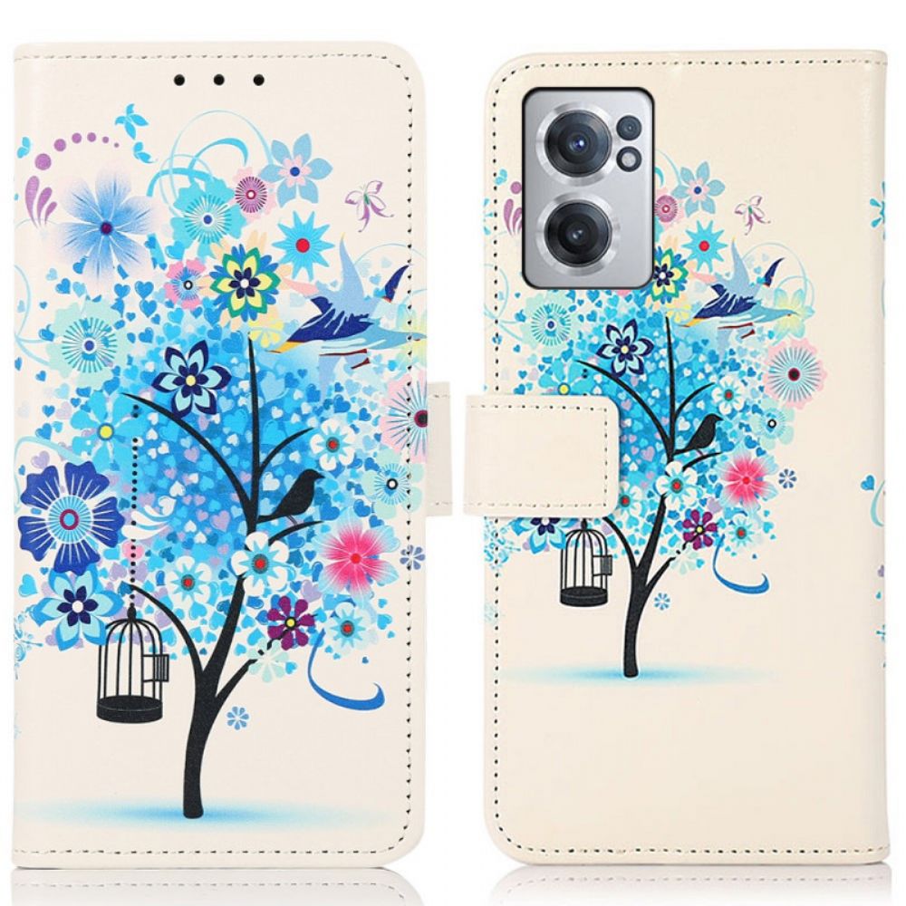 Flip Case Für OnePlus Nord CE 2 5G Blauer Baum