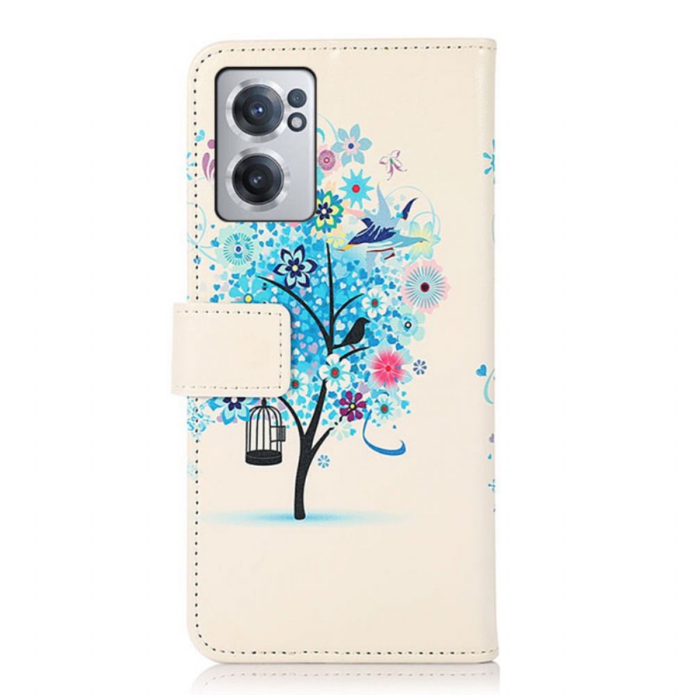 Flip Case Für OnePlus Nord CE 2 5G Blauer Baum