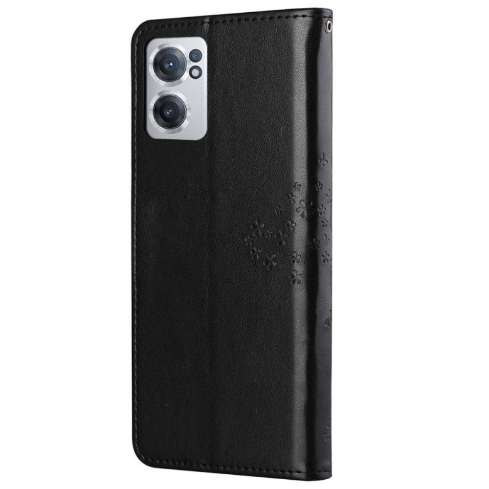 Flip Case Für OnePlus Nord CE 2 5G Gravierter Baum