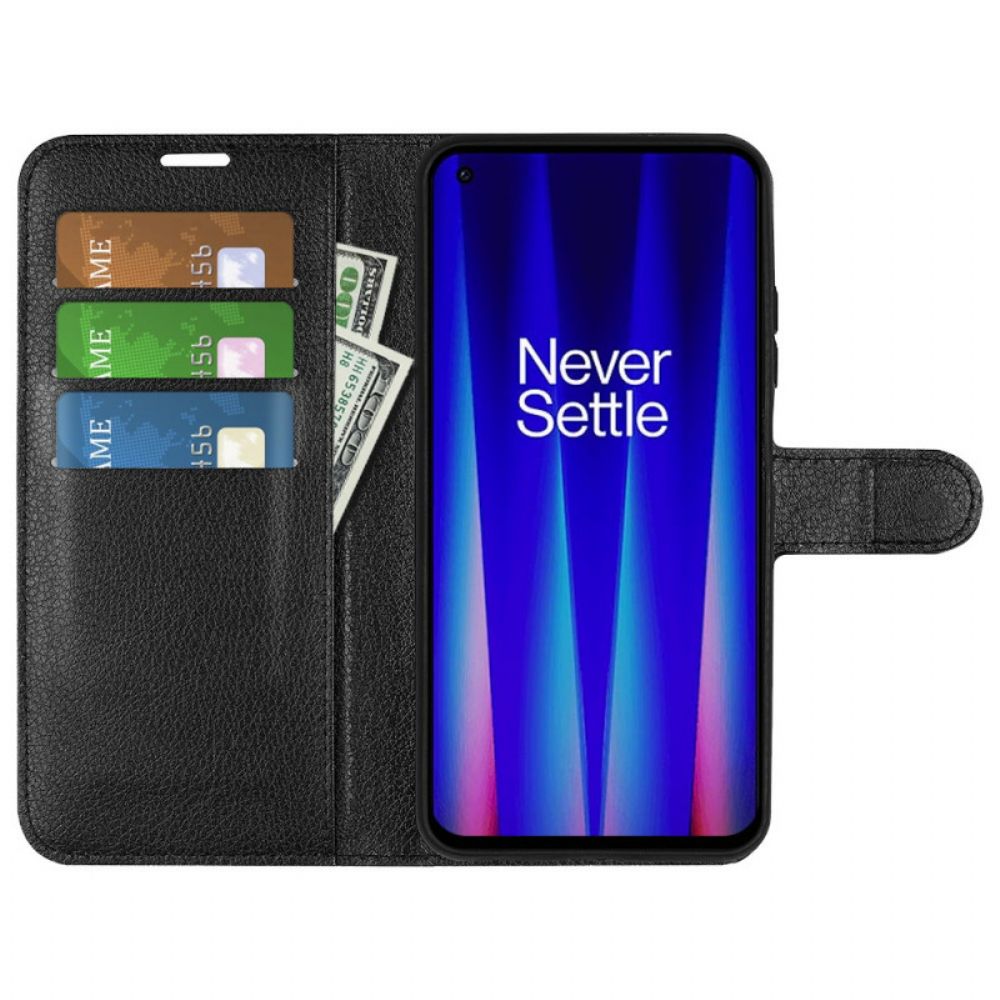 Flip Case Für OnePlus Nord CE 2 5G Kunstleder Litschi