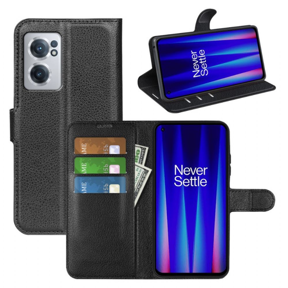 Flip Case Für OnePlus Nord CE 2 5G Kunstleder Litschi