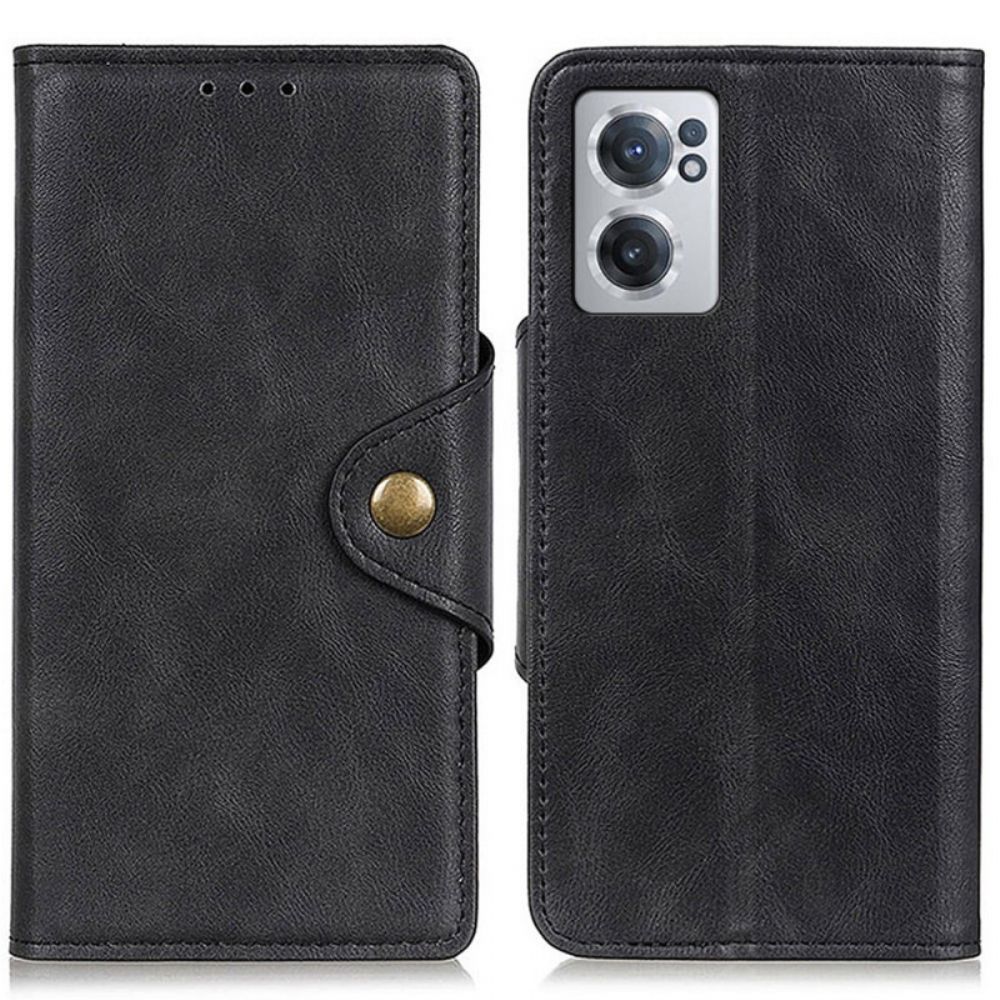 Flip Case Für OnePlus Nord CE 2 5G Kunstleder Mit Knopf