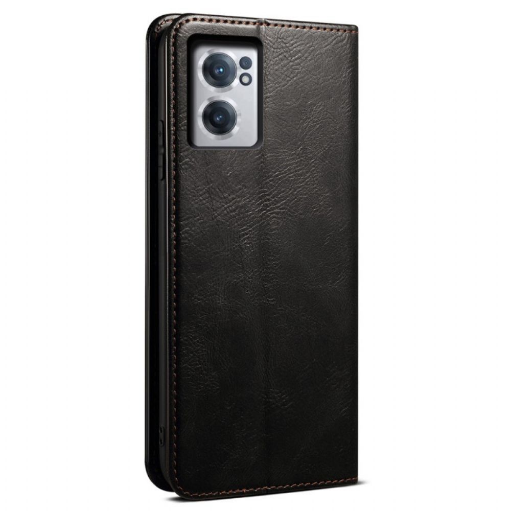 Flip Case Für OnePlus Nord CE 2 5G Ledereffekt