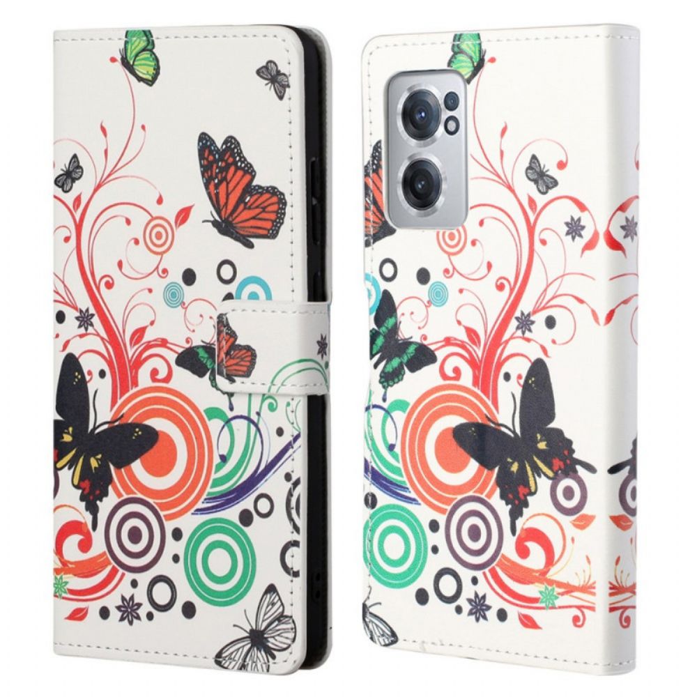 Flip Case Für OnePlus Nord CE 2 5G Natur Und Schmetterlinge