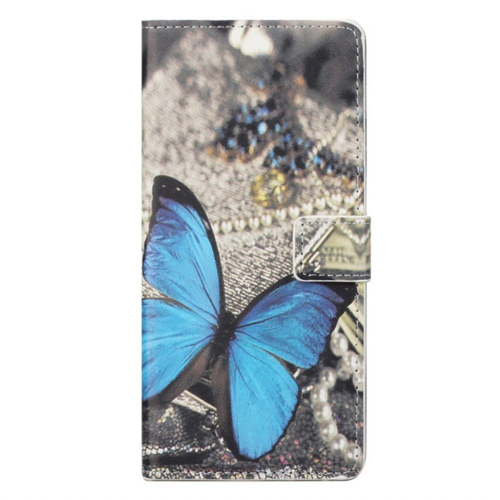 Flip Case Für OnePlus Nord CE 2 5G Schmetterling Auf Tuch