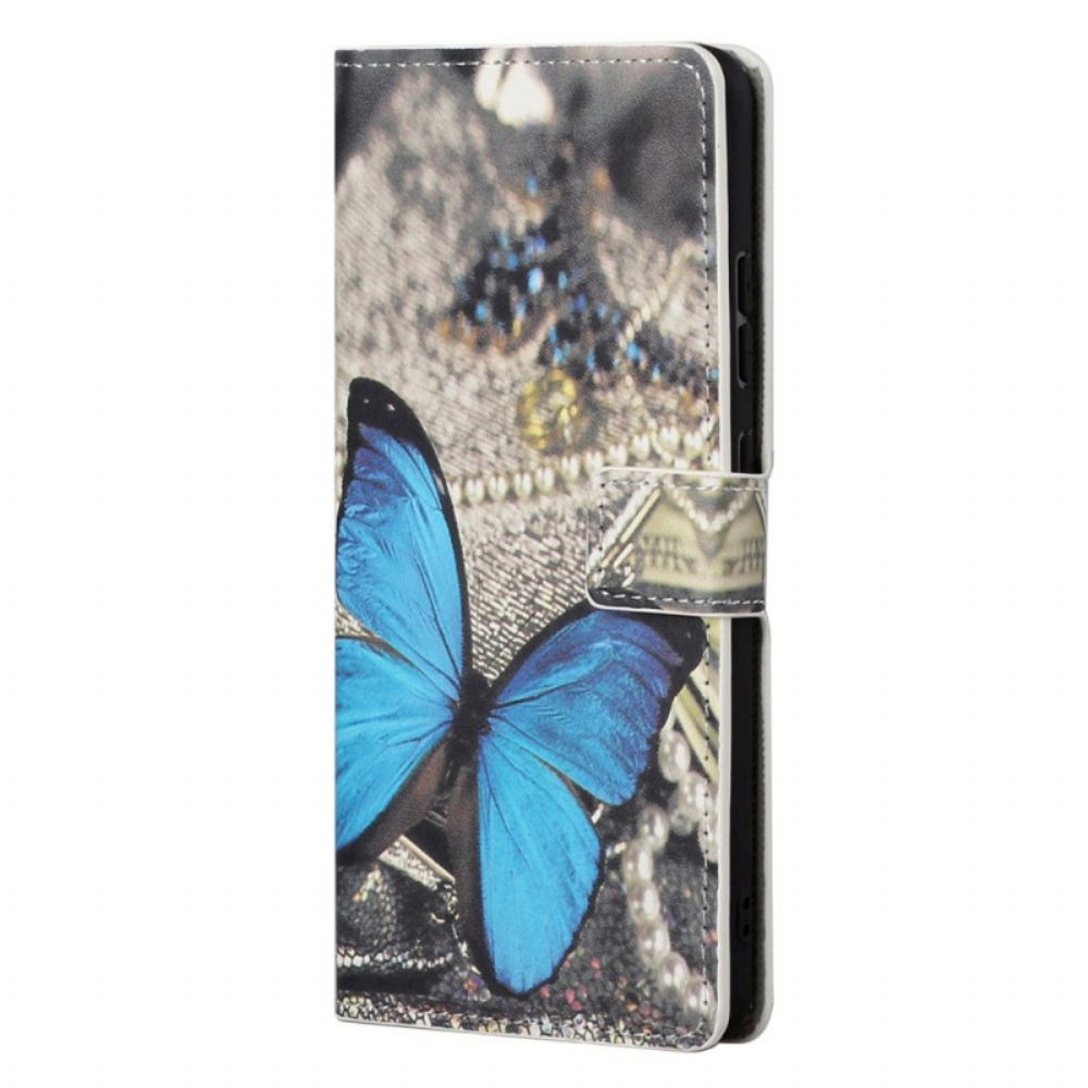 Flip Case Für OnePlus Nord CE 2 5G Schmetterling Auf Tuch