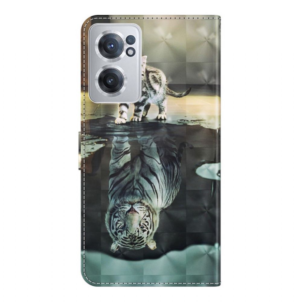 Flip Case Für OnePlus Nord CE 2 5G Zukünftiger Tiger