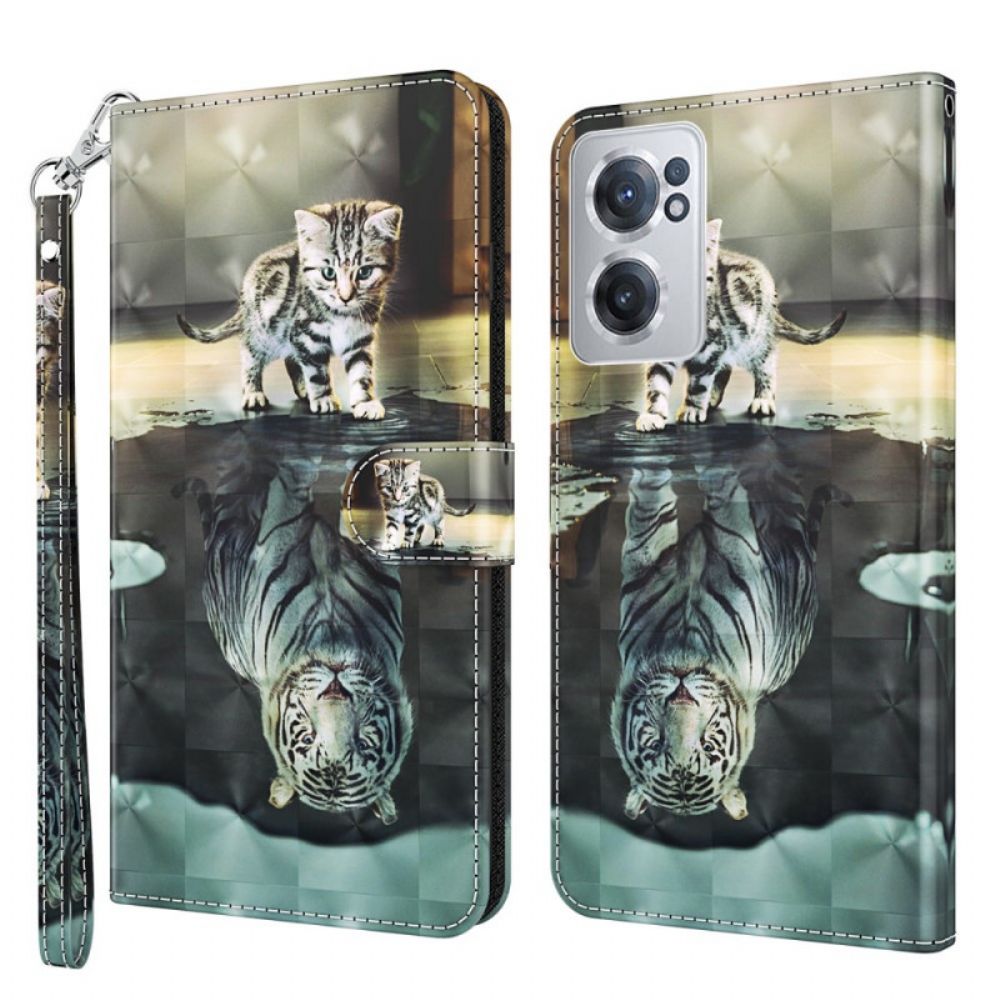 Flip Case Für OnePlus Nord CE 2 5G Zukünftiger Tiger